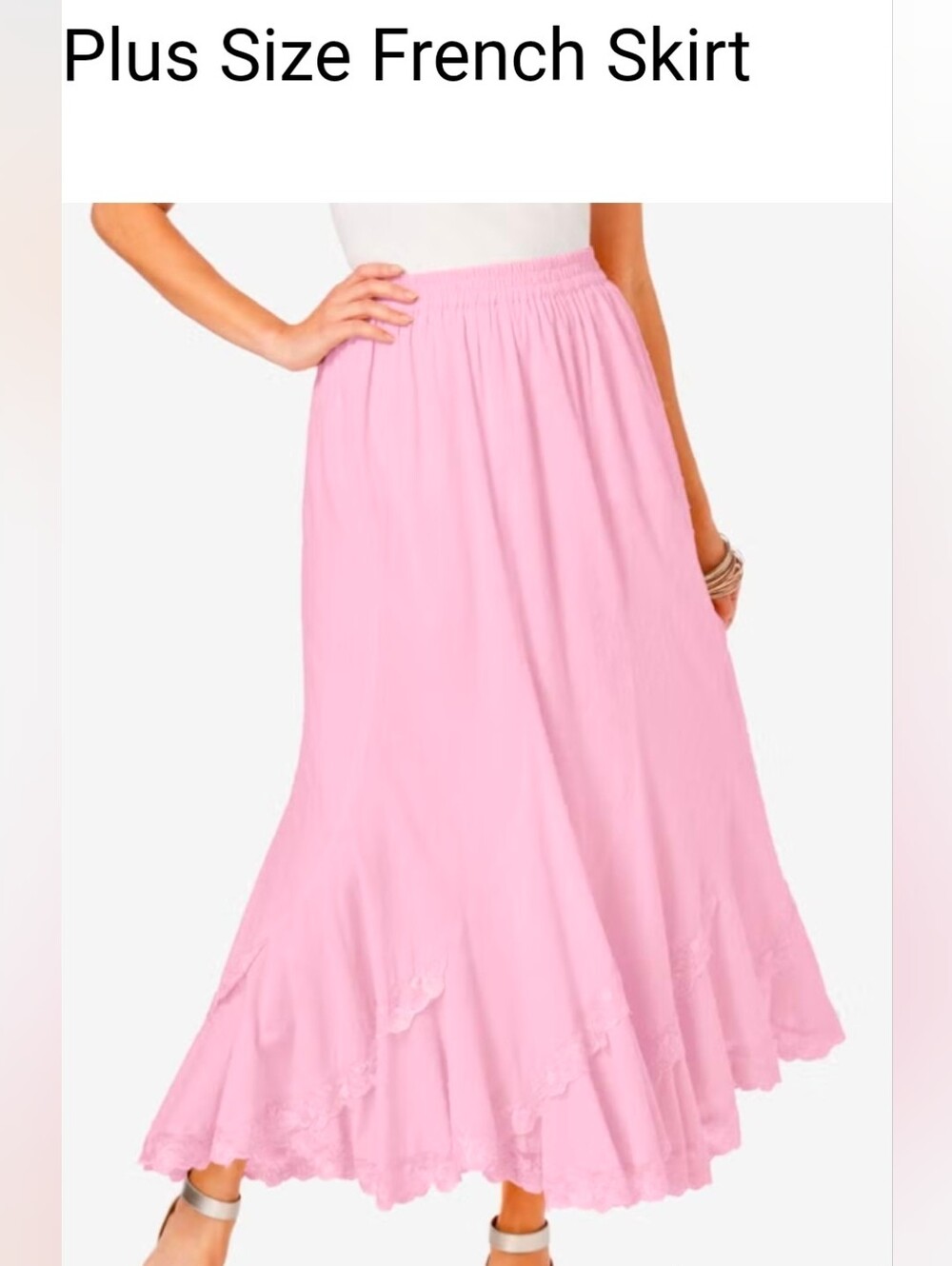 Denim 24/7 Pink Plus Size Flowing Maxi Skirt